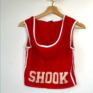 Papaya Red Sleeveless Crop Jersey
